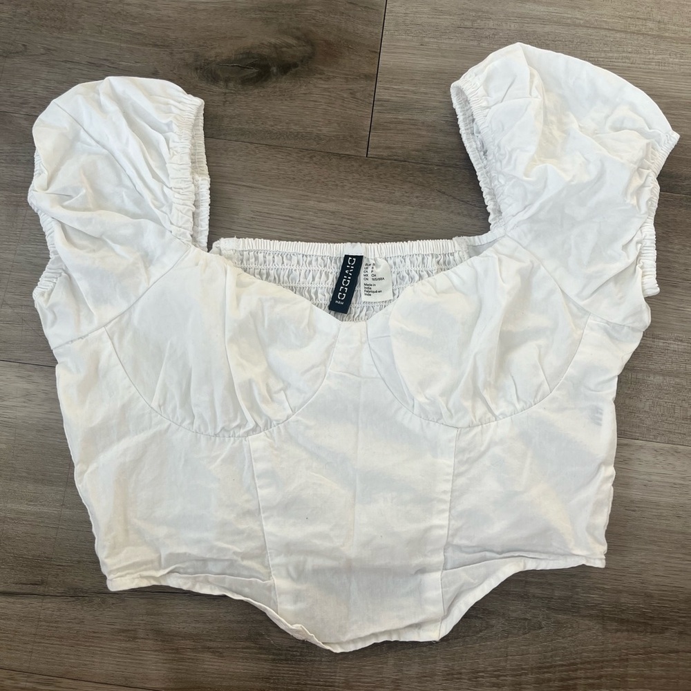 puffy sleeve cropped princess corset top